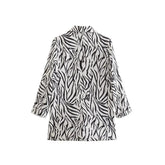 Black and White pattern Rollable Three-quarter Sleeve Blazer